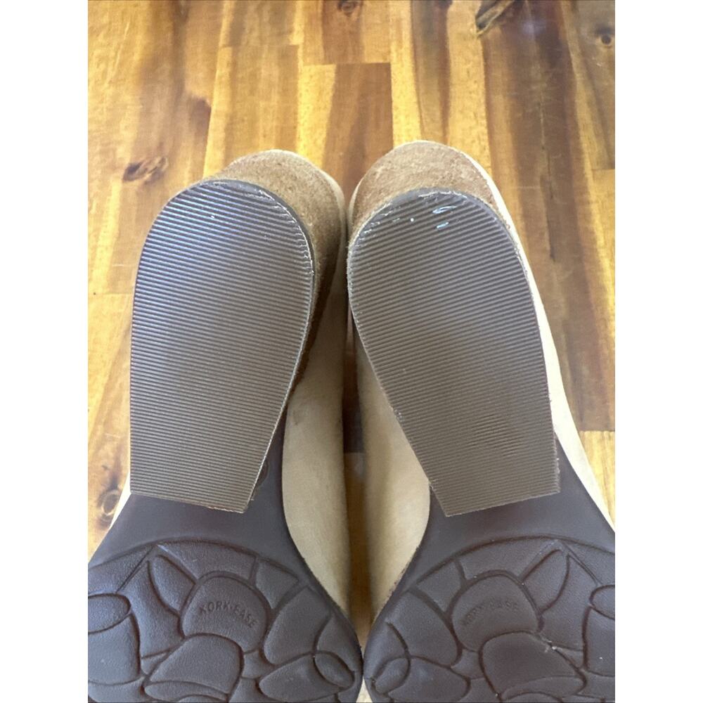 KorkEase Challis Tan Nubuck Leather, Wedge Mule Clog Booties Slip On Women 8.5 - Picture 6 of 11